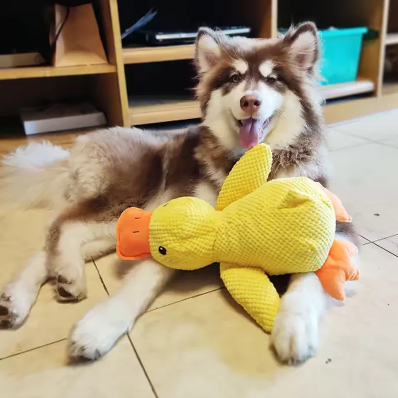 Cute Dog Toy Stomping Duck Bite Resistant Grinding Teeth Cleaning Large Dog Interactive Entertainment Puppy Boredom Plush Toy